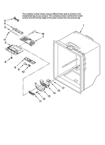 Refrigerator Liner Parts Diagram and Parts List for AFB2534DEW13  Amana Refrigerator