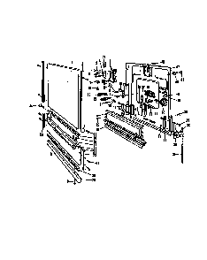 Door Details Diagram and Parts List for DCR-225-1C-OM  Caloric Dishwasher