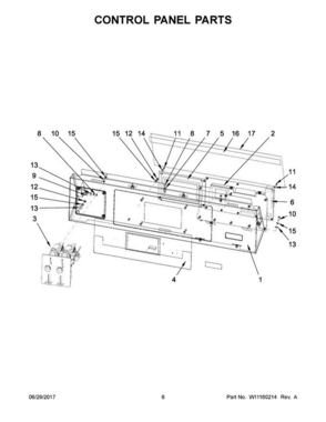 04 - Control Panel Parts Diagram and Parts List for MXR25PDAAS  Maytag Washer