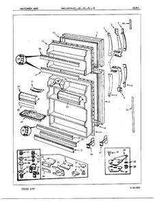 Doors/miscellaneous Diagram and Parts List for 19874A  Admiral Refrigerator