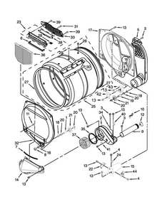 Upper And Lower Bulkhead Parts Diagram and Parts List for MLG27PDBGW0  Maytag Dryer