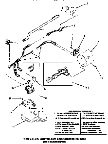 Gas Valve, Igniter & Gas Conversion Kits Diagram and Parts List for LG4509W P1163612WW Amana Dryer