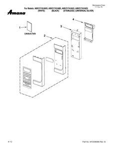 Control Panel Parts Diagram and Parts List for AMV2174VAW3  Amana Microwave