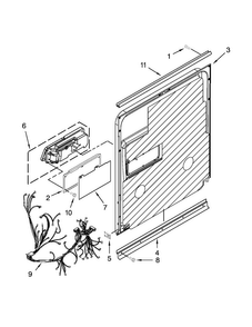 Inner Door Parts Diagram and Parts List for MDB8959SBW0  Maytag Dishwasher