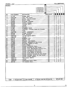 Top Page 2 Diagram and Parts List for 6349  Maytag Washer
