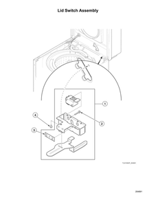 Lid Switch Assembly Diagram and Parts List for AWN632SP116TW01  Speed Queen Washer