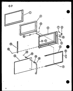 Door Diagram and Parts List for RC-6PB P73860-12M Amana Microwave