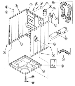 Cabinet Diagram and Parts List for SSG109LF99L7  Speed Queen Dryer