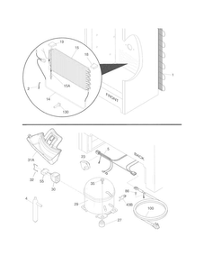 System Diagram and Parts List for CFUF17PT1  Crosley Freezer