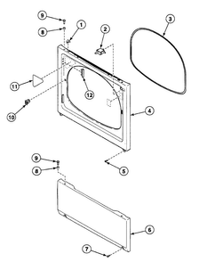 Front Panel Diagram and Parts List for SSEB17WJ1500  Speed Queen Dryer