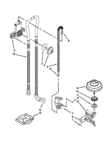 Fill, Drain And Overfill Parts Diagram and Parts List for JDB8700AWS2  Jenn-Air Dishwasher