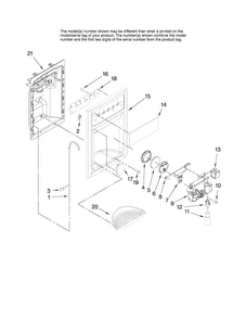 Dispenser Front Parts Diagram and Parts List for AS2626GEKB13  Amana Refrigerator