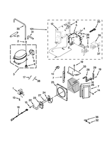 Upper Unit Parts Diagram and Parts List for JB36NXFXLW04  Jenn-Air Refrigerator