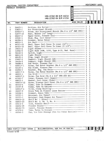 Freezer Compartment Page 2 Diagram and Parts List for 22302A  Admiral Refrigerator