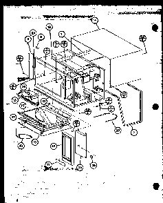 Timer/antenna Assembly Diagram and Parts List for CRS60 P77075-3M Amana Microwave