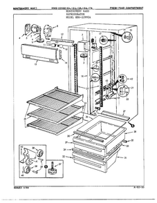 Fresh Food Compartment Diagram and Parts List for 22992-OA  Admiral Refrigerator