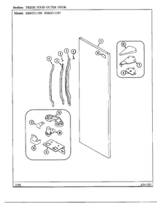 Fresh Food Outer Door Diagram and Parts List for HMG511387  Admiral Refrigerator
