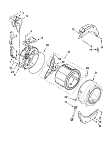 Tub And Basket Parts Diagram and Parts List for MHWZ400TQ03  Maytag Washer