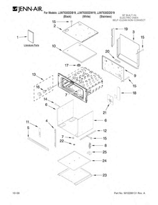 Oven Parts Diagram and Parts List for JJW7530DDW19  Jenn-Air Wall Oven