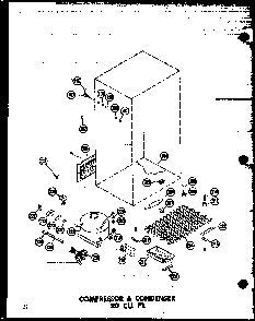 Section 1 Diagram and Parts List for TC18N-A-P60303-59WA  Amana Refrigerator