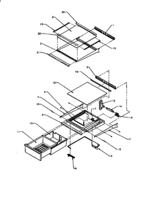 Ref Shelving And Drawers Diagram and Parts List for SZD27NE-P1162410WE  Amana Refrigerator