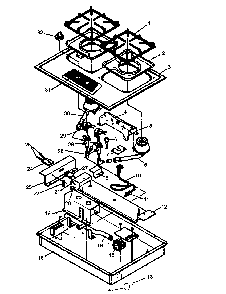 Maintop Diagram and Parts List for AKO2000K-P1142512NK  Amana Cooktop