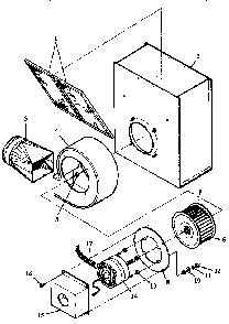 Ventilation Section Diagram and Parts List for CC1CE P1133346NE Amana Cooktop