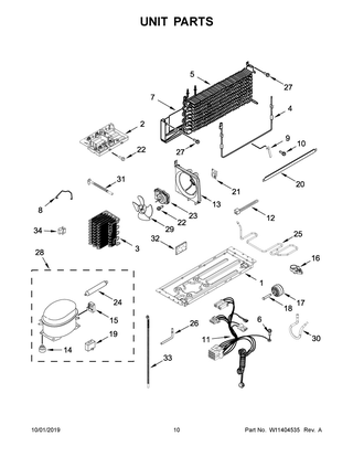 Unit Parts Diagram and Parts List for MRT118FFFZ05  Maytag Refrigerator