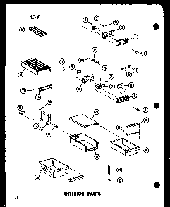 Interior Parts Diagram and Parts List for TC18D-L-P74660-5WL  Amana Refrigerator