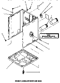 Cabinet, Exhaust Duct & Base Diagram and Parts List for LG4429L P1158901WL Amana Dryer