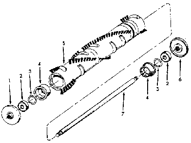Agitator Diagram and Parts List for U7069  Hoover Upright Vacuum