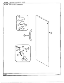 Fresh Food Outer Door Diagram and Parts List for HMG-641670  Admiral Refrigerator
