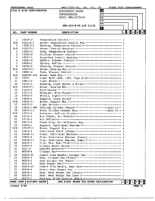 Fresh Food Compartment Page 2 Diagram and Parts List for 22274A  Admiral Refrigerator