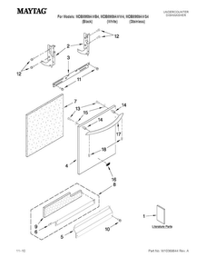 Door And Panel Parts Diagram and Parts List for MDB8959AWB4  Maytag Dishwasher