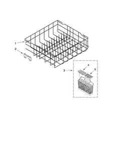 Lower Rack Parts Diagram and Parts List for ADB1400AWB3  Amana Dishwasher
