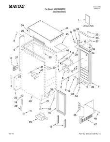 Cabinet Liner And Door Parts Diagram and Parts List for MIM1554WRS2  Maytag Ice Maker