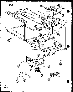 Cabinet Parts Diagram and Parts List for RL-3 P75589-4M Amana Microwave