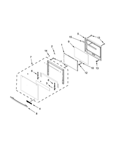 Lower Oven Door Parts Diagram and Parts List for JJW2830DB01  Jenn-Air Wall Oven
