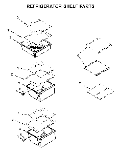 Refrigerator Shelf Parts Diagram and Parts List for 10651332713  Kenmore Refrigerator