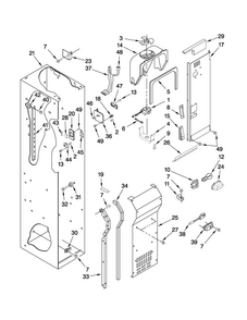 Freezer Liner And Air Flow Parts Diagram and Parts List for JS48CXDBDB01  Jenn-Air Refrigerator