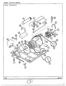 Motor And Drive Diagram and Parts List for 8750A  Norge Dryer