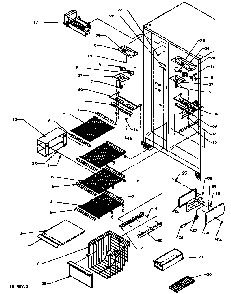 Freezer Shelving And Refrigerator Light Diagram and Parts List for SS22NBW-P1162706WW  Amana Refrigerator