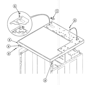 Cabinet Top Diagram and Parts List for SDE307LF1500  Speed Queen Dryer