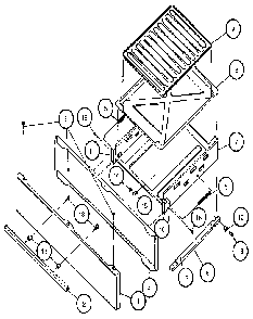 Broiler Diagram and Parts List for RLT365U  Caloric Range