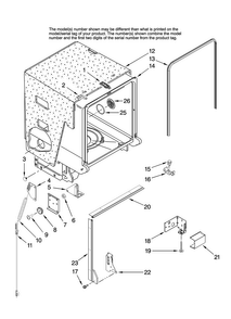 Tub And Frame Parts Diagram and Parts List for MDB6601AWQ46  Maytag Dishwasher