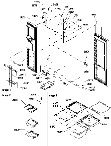 Refrigerator/freezer Lights And Hinges Diagram and Parts List for SBD522VE-P1320303WE  Amana Refrigerator