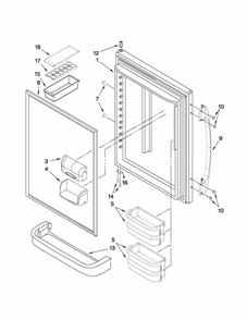 Refrigerator Door Parts Diagram and Parts List for GB6525PEAS5  Maytag Refrigerator