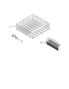 Lower Rack Parts Diagram and Parts List for MDBTT53AWB4  Maytag Dishwasher