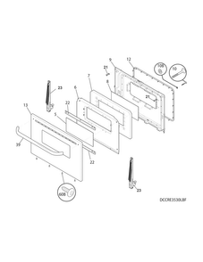 Door Diagram and Parts List for CCRE3530LWF  Crosley Range