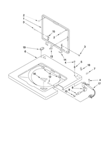 Washer Top And Lid Parts Diagram and Parts List for MET3800XW0  Maytag Washer Dryer Combo